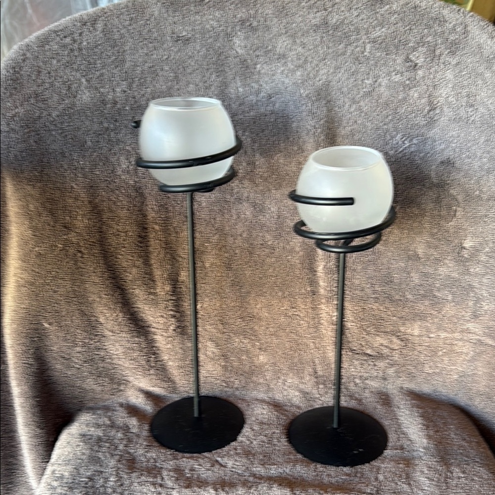 Elegant Black PartyLite Tealight Holders